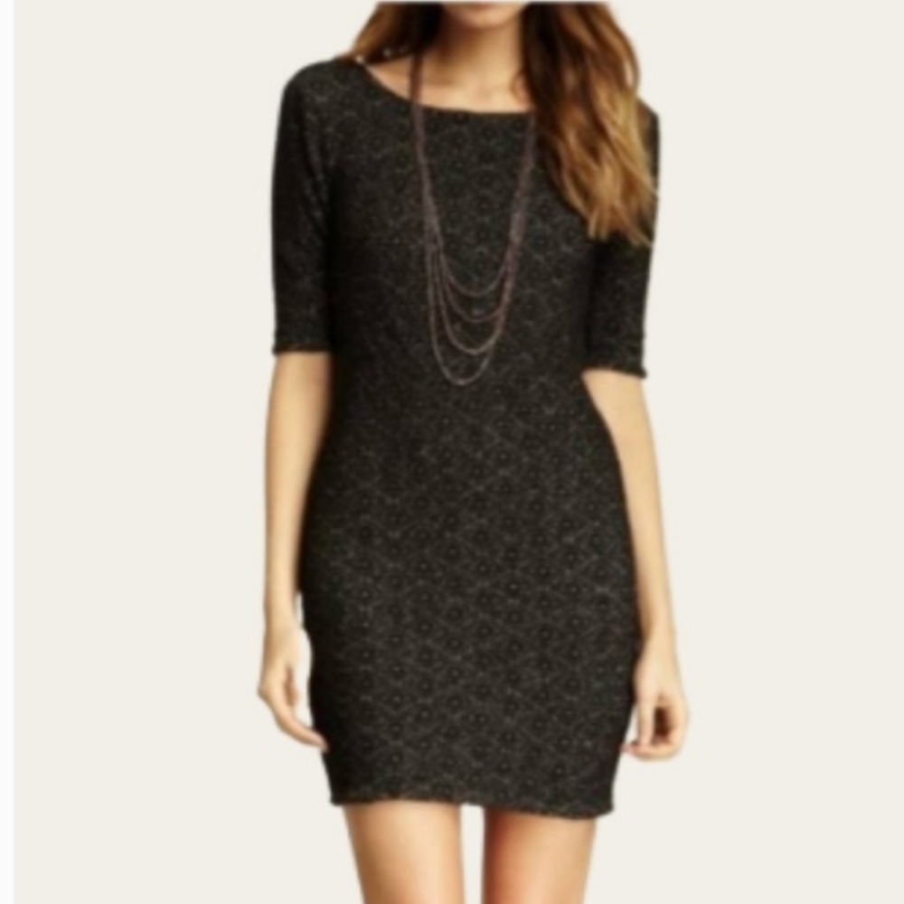 Free People Women's Mini Dress Scoop Back Bodycon LBD Dress Size Small